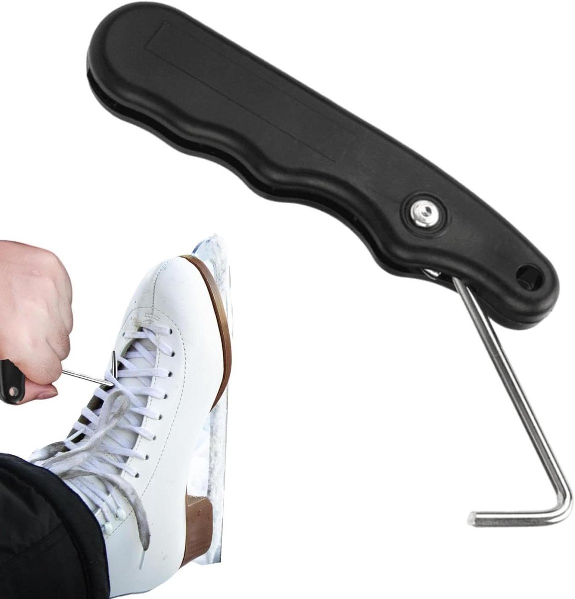 Hockey Puntenspanner - Veterspanner Schaats - Schoenen Strikken - Voorkomt Krassen - 10 cm Lengte - Zilver