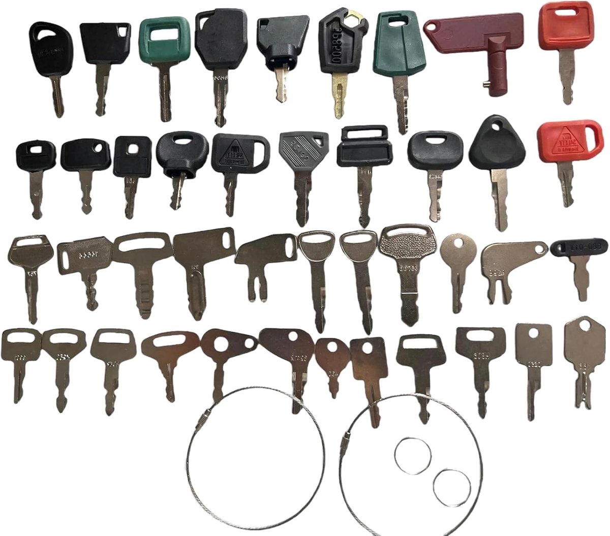 Sleutelset voor bouwmachines, 42 stuks, contactsleutel en