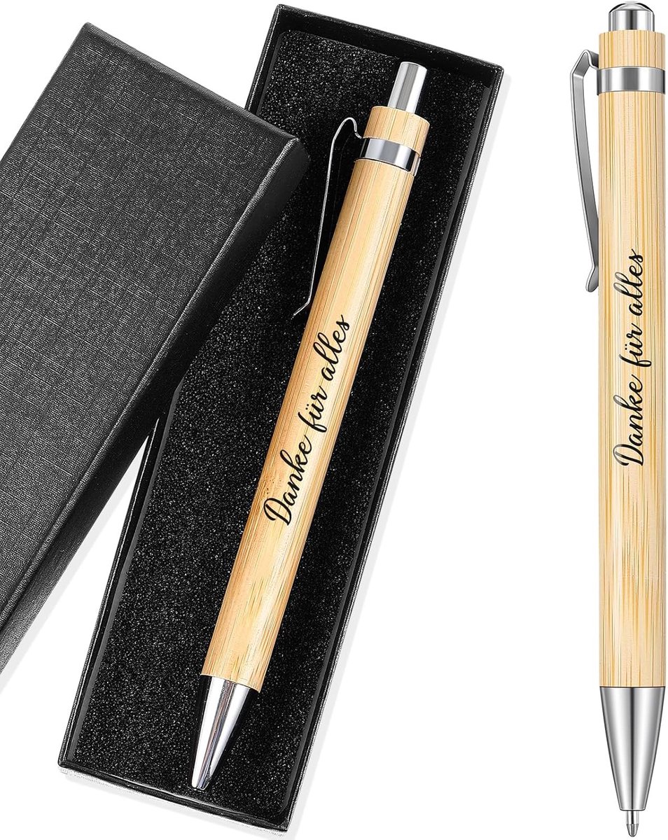Bedankt voor alle geschenken met houten balpen met belettering citaten intrekbare balpen met geschenkdoos afscheidscadeau voor collega's leraren