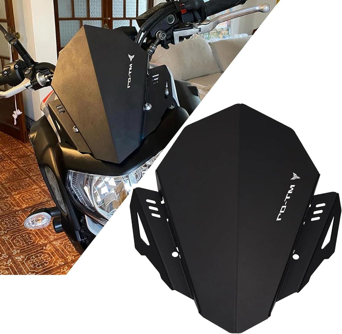 Motor Windscherm - Voorruit Deflector - Motor Bescherming - Voertuigspecifieke Pasvorm - 31 x 29 cm - Zwart