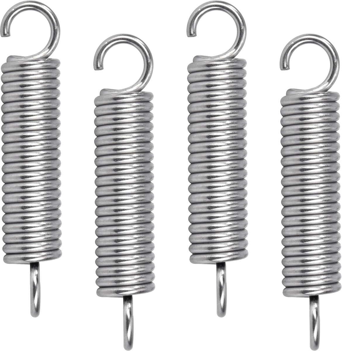 Trekveren met haak Roestvrij Staal Trekveer Spanveer 60mm Buitendiameter 12mm Draaddiameter 2,0mm Haakhoek 90 Graden Maximale Trekkracht 12,3 kg 2,0 x 12 x 60 mm 4 stuks