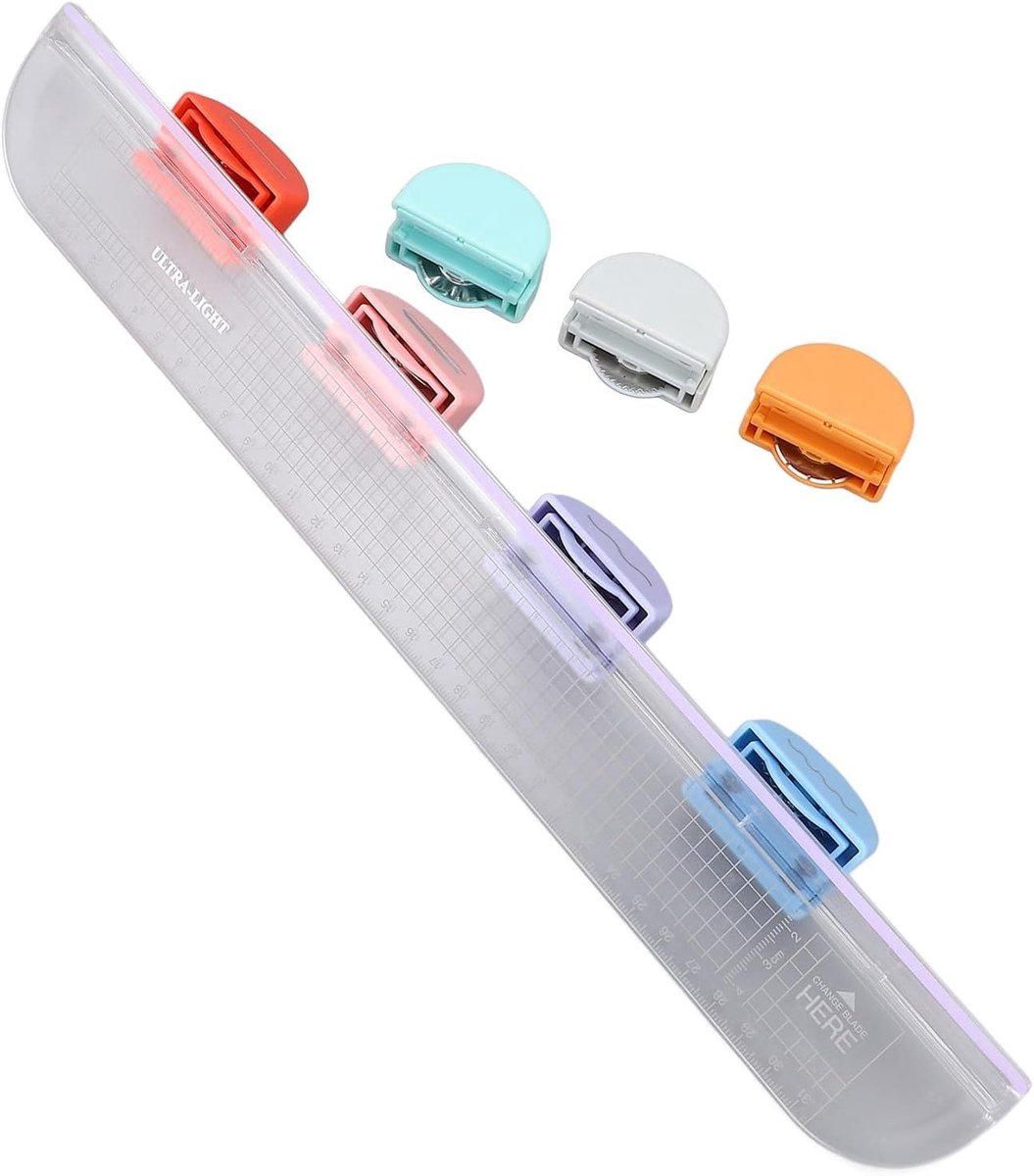 Papiersnijder 7-in-1 - Scrapbook Tool Trimmer - Papier Knutselen - 7 Verwisselbare Snijkoppen - 47 x 10 x 5 cm