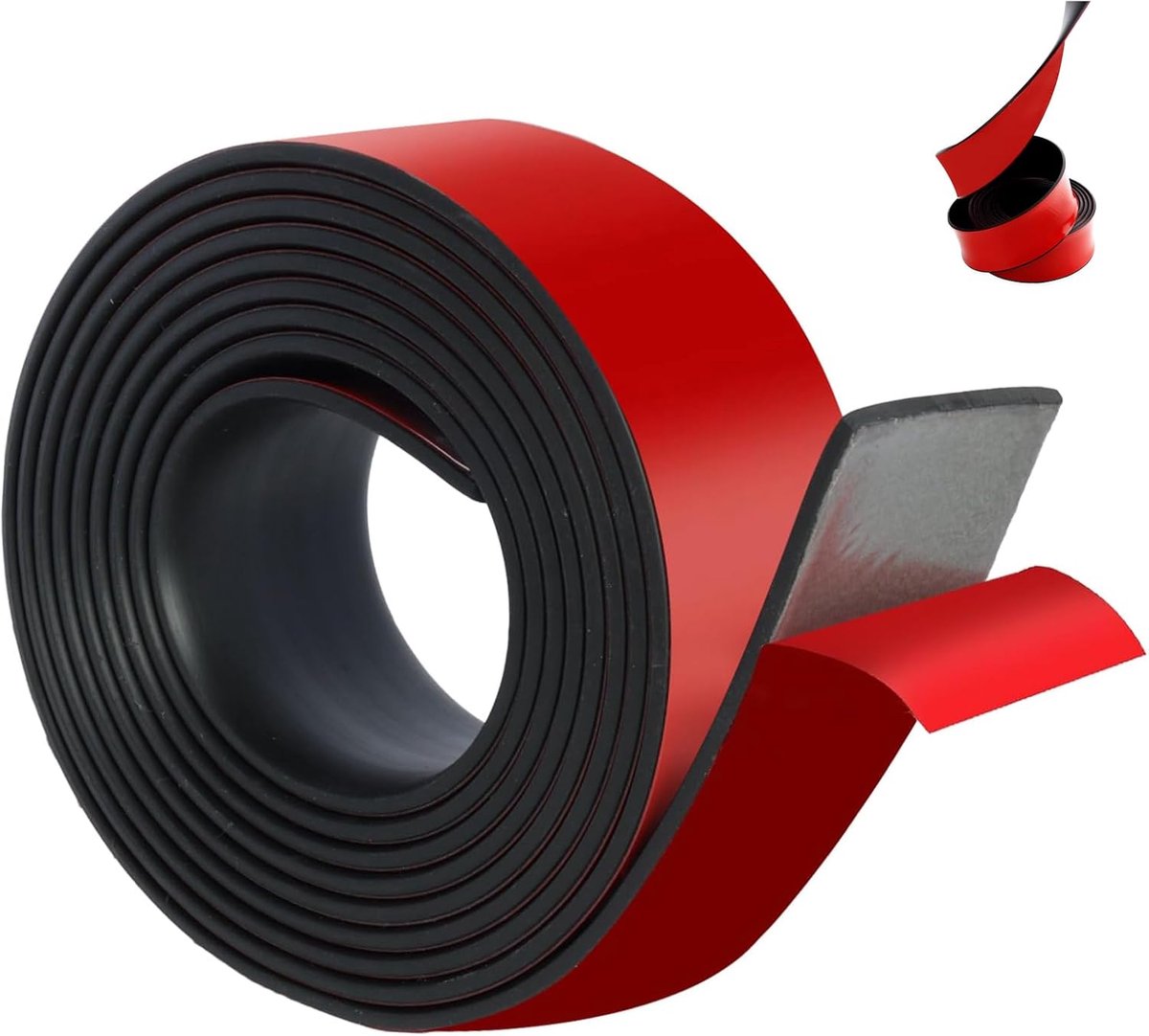 Rubberen strips, zelfklevend, 40 mm (B) x 2 mm (D) x 300 cm (L), neopreen rubberen mat, rubberen plaat, massief rubberen profiel, rubberen strip, voor doe-het-zelf afdichtingen, afdekking