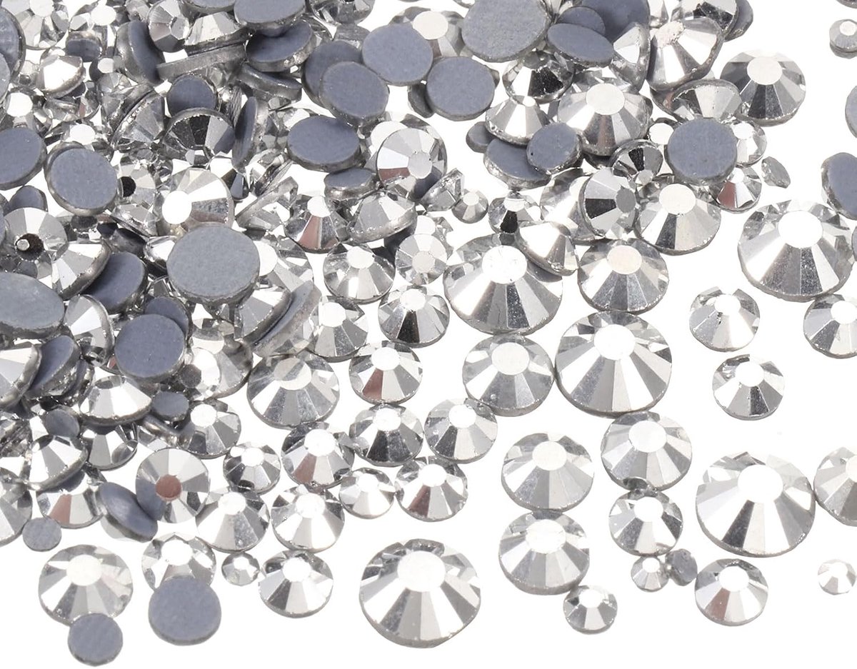 Hotfix, strass-steentjes, 1450 stuks, platte achterkant