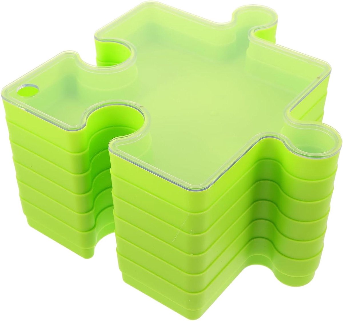 Puzzel Sorteerbakken - Puzzel Organizer - Speelgoed Sorteren - Stapelbaar Ontwerp - 20x20x11.5CM - Groen
