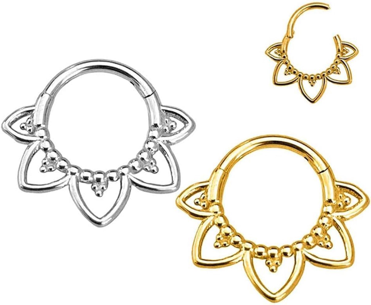 Neuspiercing, 2 stuks, 316 chirurgisch staal, septumpiercing, 16G