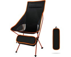 SnelShoppen - Opvouwbare Campingstoel Hoge Rug - Draagbare Lichtgewicht Vouwstoel met Zijvak en Draagtas voor Outdoor Backpacken, Wandelen, Reizen, Pi