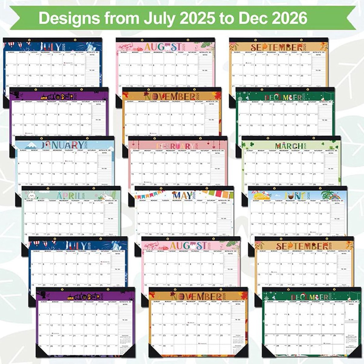 Wandkalender 18 maanden - Planningskalender Jaarkalender - Afspraken Plannen - Grote Gelinieerde Velden - 45 x 32 cm - Niet gespecificeerd