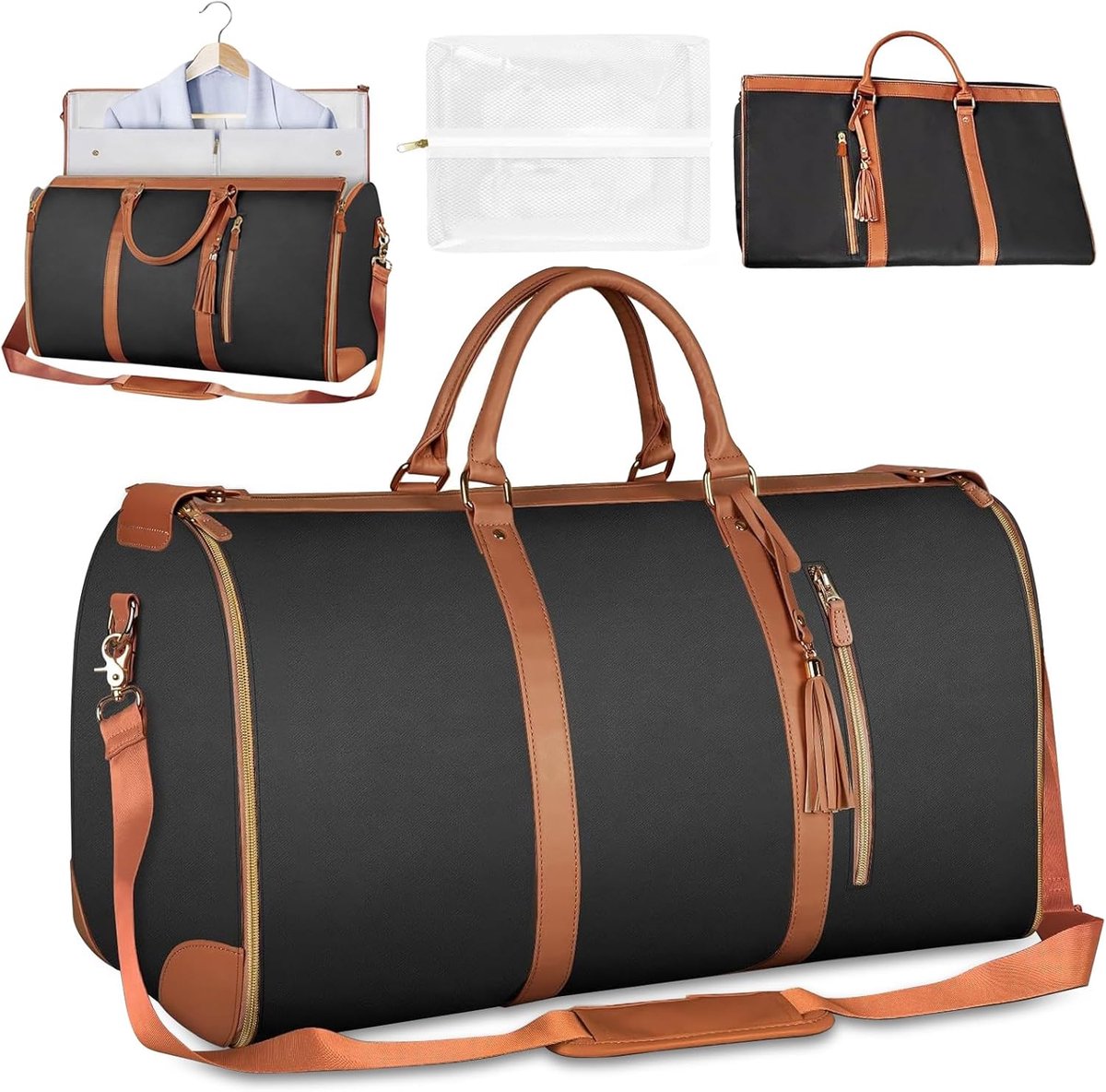 SnelShoppen - Reistas Opvouwbaar, Handbagage Tas, Waterdichte Reistassen, Draagbare Kleding Tas, Opvouwbare Tas, Carry on Bagage, Wit, Ideaal voor Vak