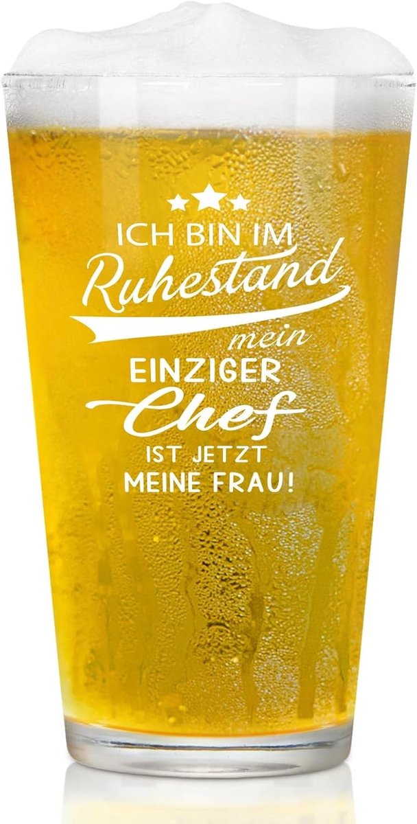 Bierglazen voor Pensioen en Afscheid - Perfect Cadeau voor Mannen en Vrouwen - 380 ml