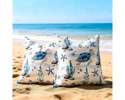 Kussenhoezen Waterdicht - Decoratieve Kussenslopen - Buitenmeubels Beschermen - Linnenlook Materiaal - 45 x 45 cm - Wugui