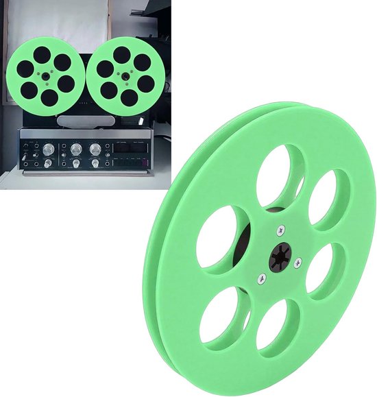 Lege Tape Reel - Opname Spoel - Audio Opnemen - Nab Flens Ontwerp - 7 Inch - Groen — afbeelding 5