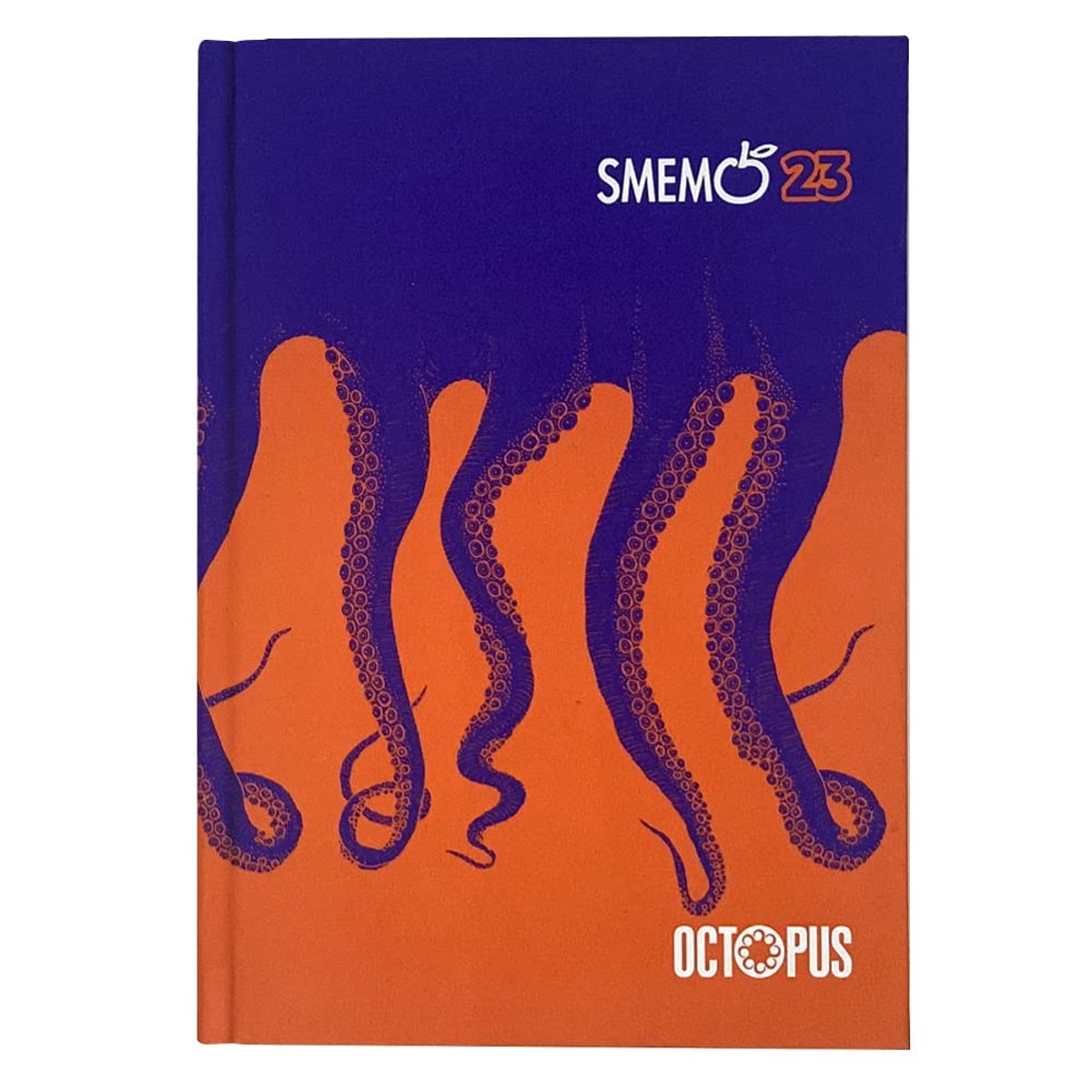 SnelShoppen - Smemoranda Octopus Special Edition Schooldagboek 2022-2023 - 16 maanden Afsprakenplanner met Planner en Stickers - 13 x 17,7 cm - Oranje
