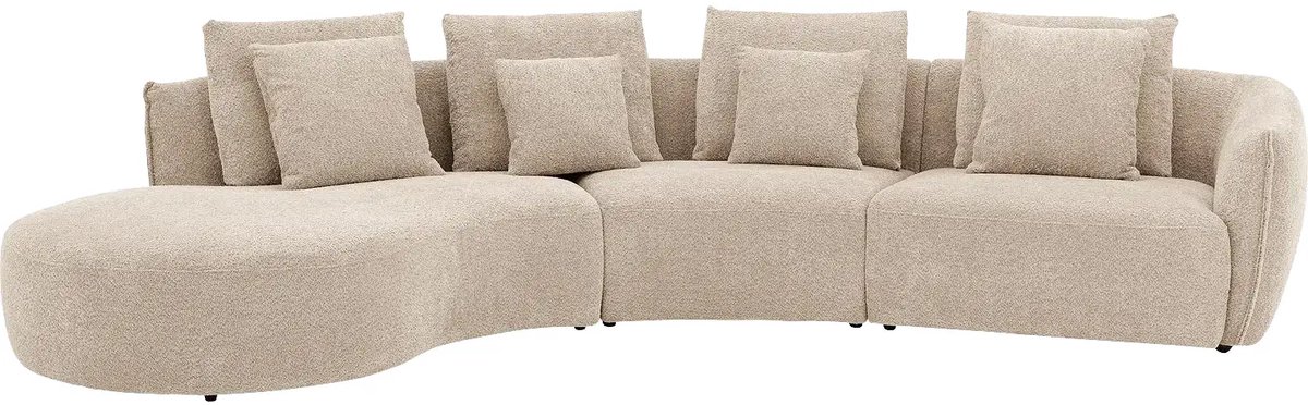Goossens Fay Hoekbank - Stof - Beige - 364 x 85 x 203 cm - Links