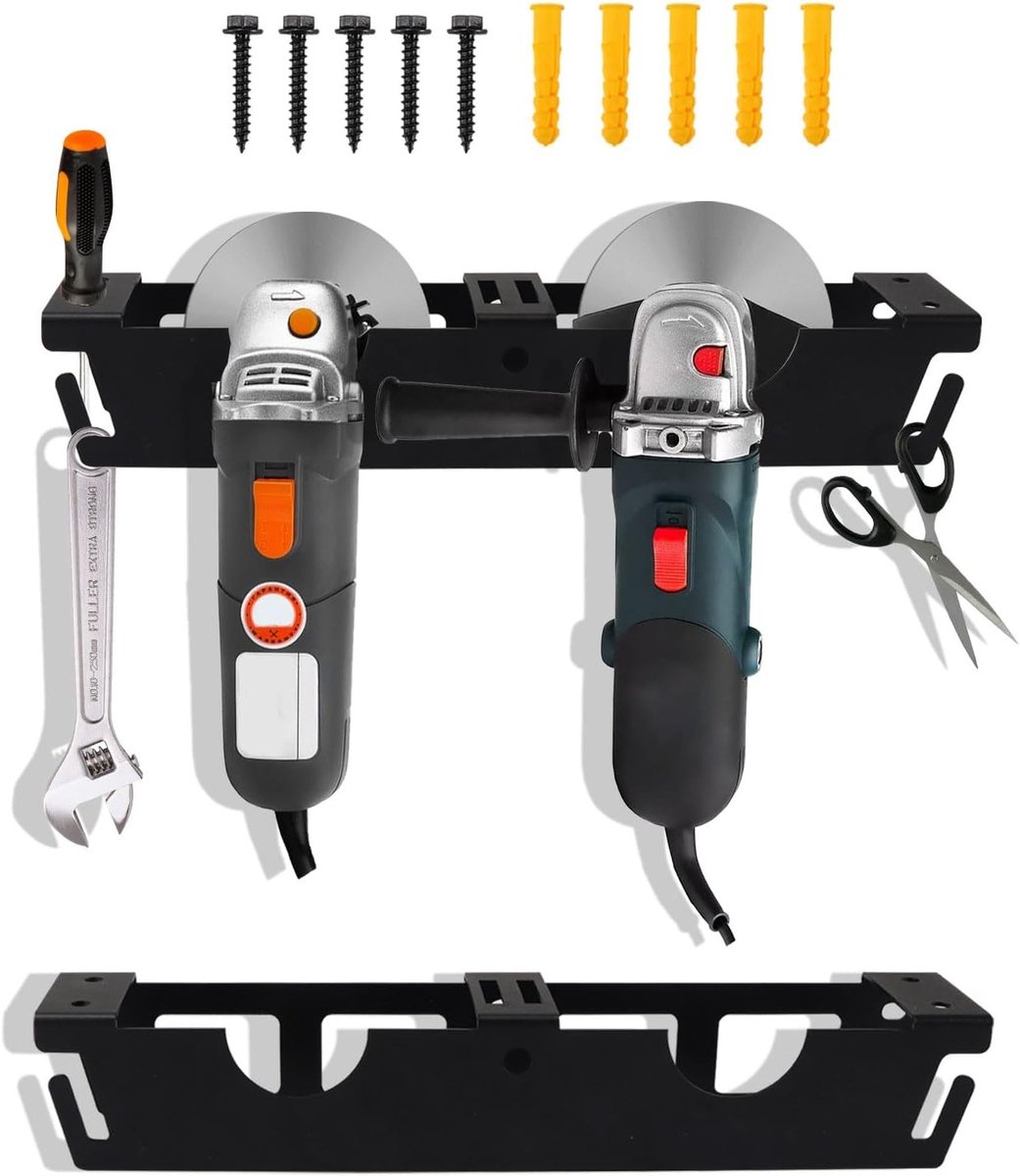 Angle Grinder Holder - Wall Mount - Carbon Steel - Electric Angle Grinder Storage Rack - Power Tools Tool Stand voor Cutters en Polisher