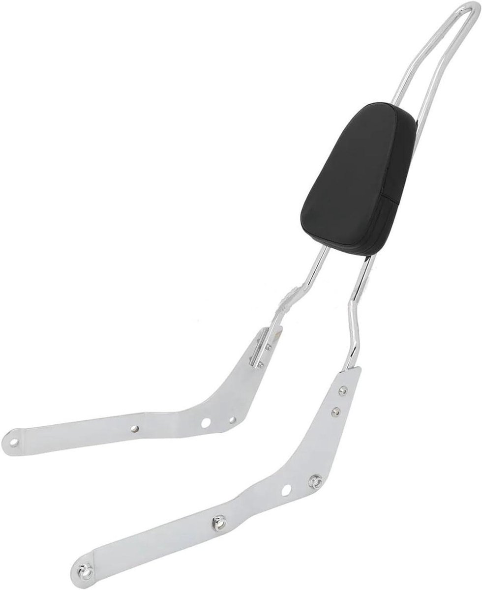 Passagiersrugleuning Motor - Motor Sissybar Kussen - Comfortabel Reizen - Waterdicht Weerbestendig - Universele Pasvorm - Zilver