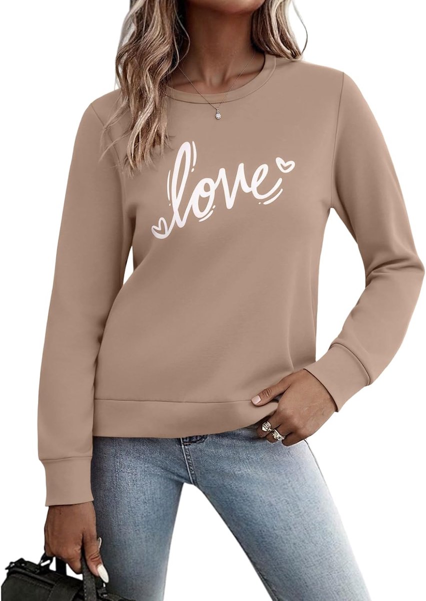 Sweatshirt voor dames met ronde hals