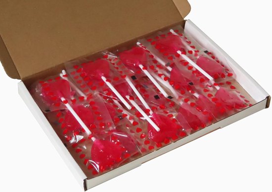 PLAY Voordeelpak Hart Decoratie - 20 hartjeslollies individueel verpakt, 140g - bruiloft bedankje & Valentijnsdag cadeau — afbeelding 4