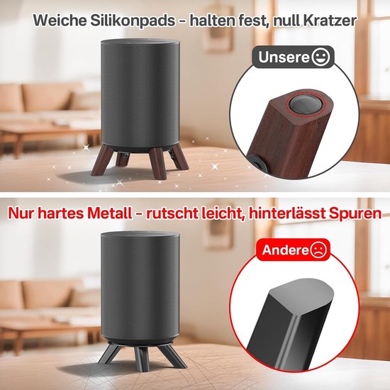 bureaustandaard voor Sonos Era 100 en Sonos Era 100 SL standaard, statief desktopluidsprekerstandaard met stabiele basis voor Sonos Era 100 standaard, 2 stuks — afbeelding 3