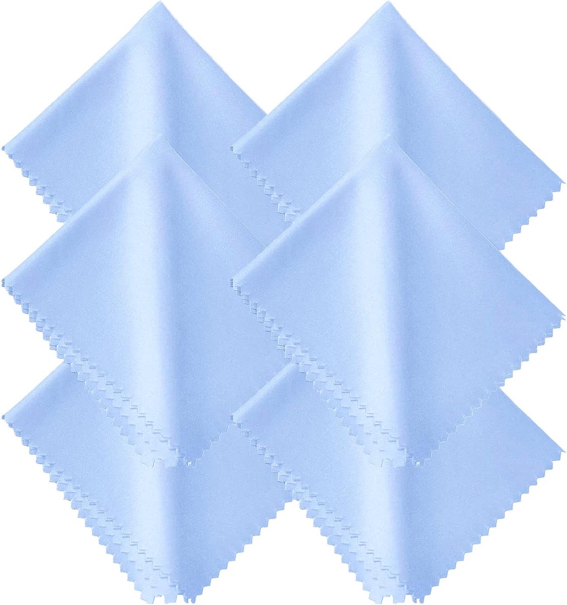 laeeyin Brillenpoetsdoek microvezel brillenpoetsdoeken, schermreiniger, doeken voor brillen, beeldschermen, tabletten, glazen, 6-pack (15 x 18 cm), (blauw)