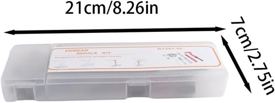 M12x1,25mm Helicoil-hersteldraadreparatiegereedschap Draadinzetset Compatibele handgereedschapset voor autoreparatie, 25 stuks — afbeelding 5