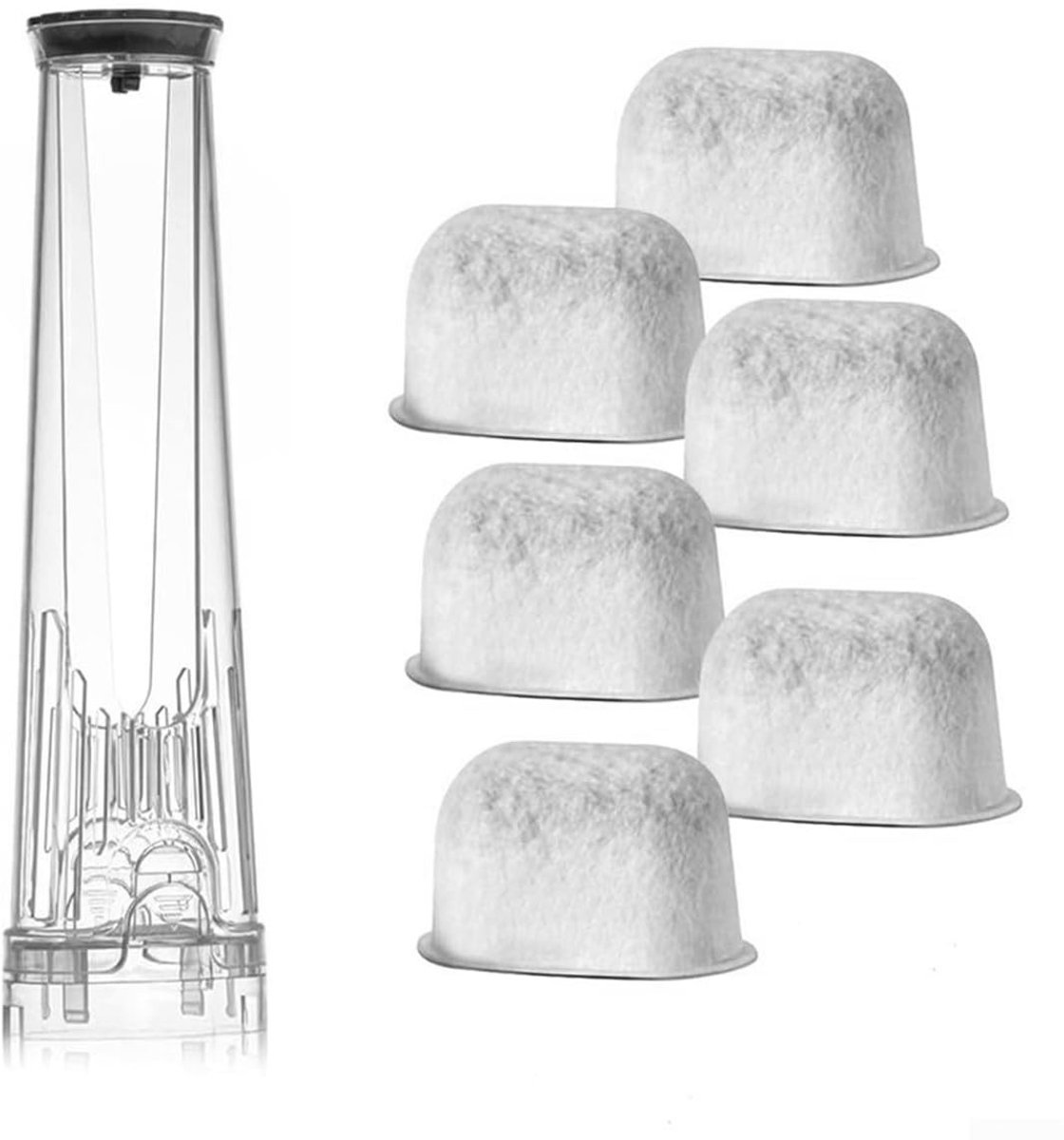 Omgoods - Coffee Machine Water Filter Set - 1 Houder en 6 Vervangingsfilters voor Verbeterde Koffiesmaak