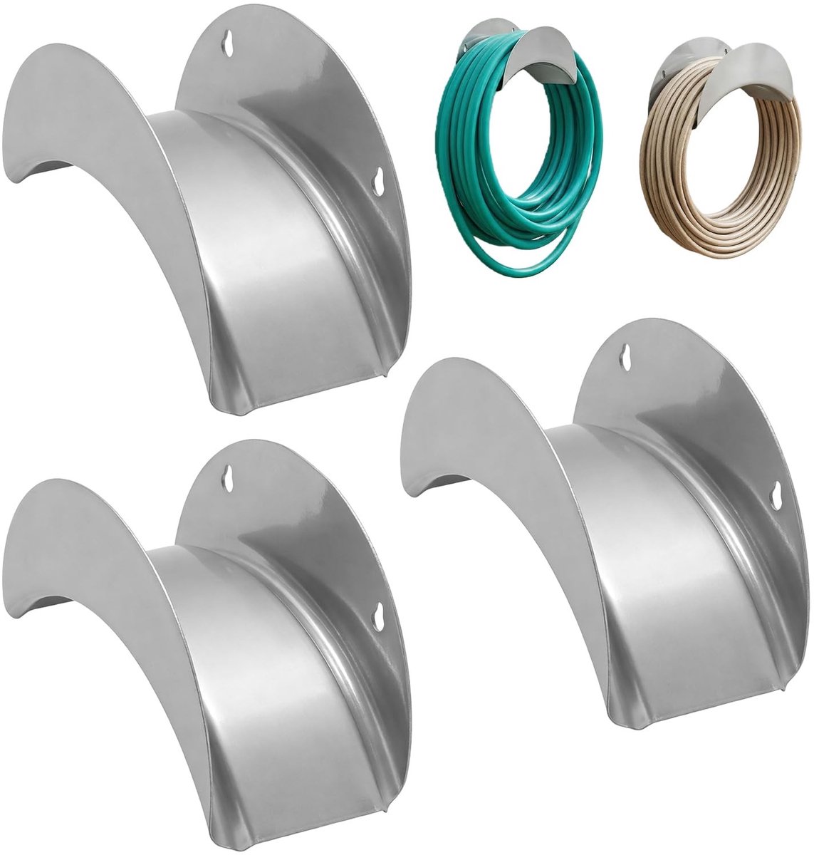 Omgoods - Set van 3 Tuinslanghouders voor Muurmontage