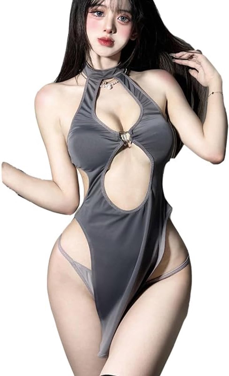 Sexy Cheongsam Halter V-hals Babydoll Lingerie Anime Cosplay Kostuum Japans Mouwloos Zeemanspak