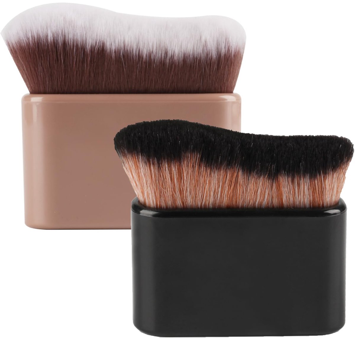 Kabuki Zelfbruiningskwast Set 2 Stuks - Grote Self Tan Borstels voor Gezicht en Lichaam - Make-up Kwasten voor Foundation, Bronzer, Contouring en Zonnecrème - Gelijkmatige Bruining