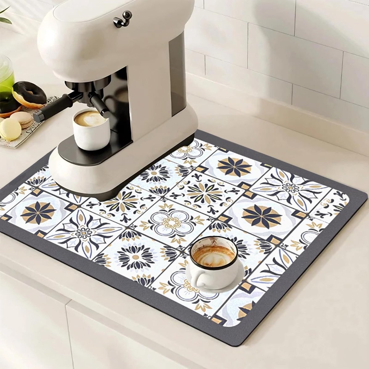 Omgoods - Koffiemaker Mat 70x50cm - Absorberende en Waterdichte Keukenbeschermer voor Espresso