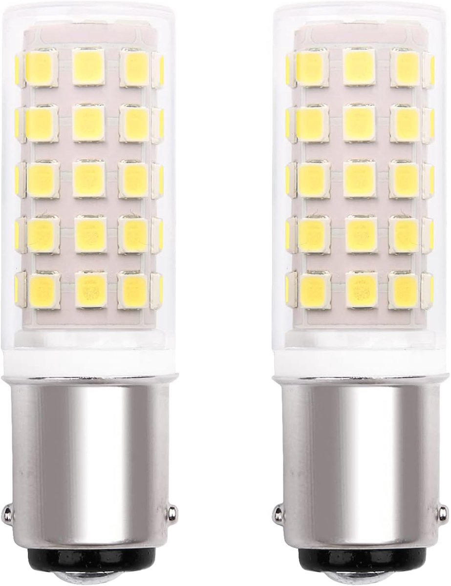 naaimachinelamp Led B15 230V Led gloeilamp, 40W halogeen-equivalent sbc kleine bajonet dubbel contact B15D Led-lampen, koud wit 6000K voor naaimachine verlichting/afzuigkap. (2-pack)