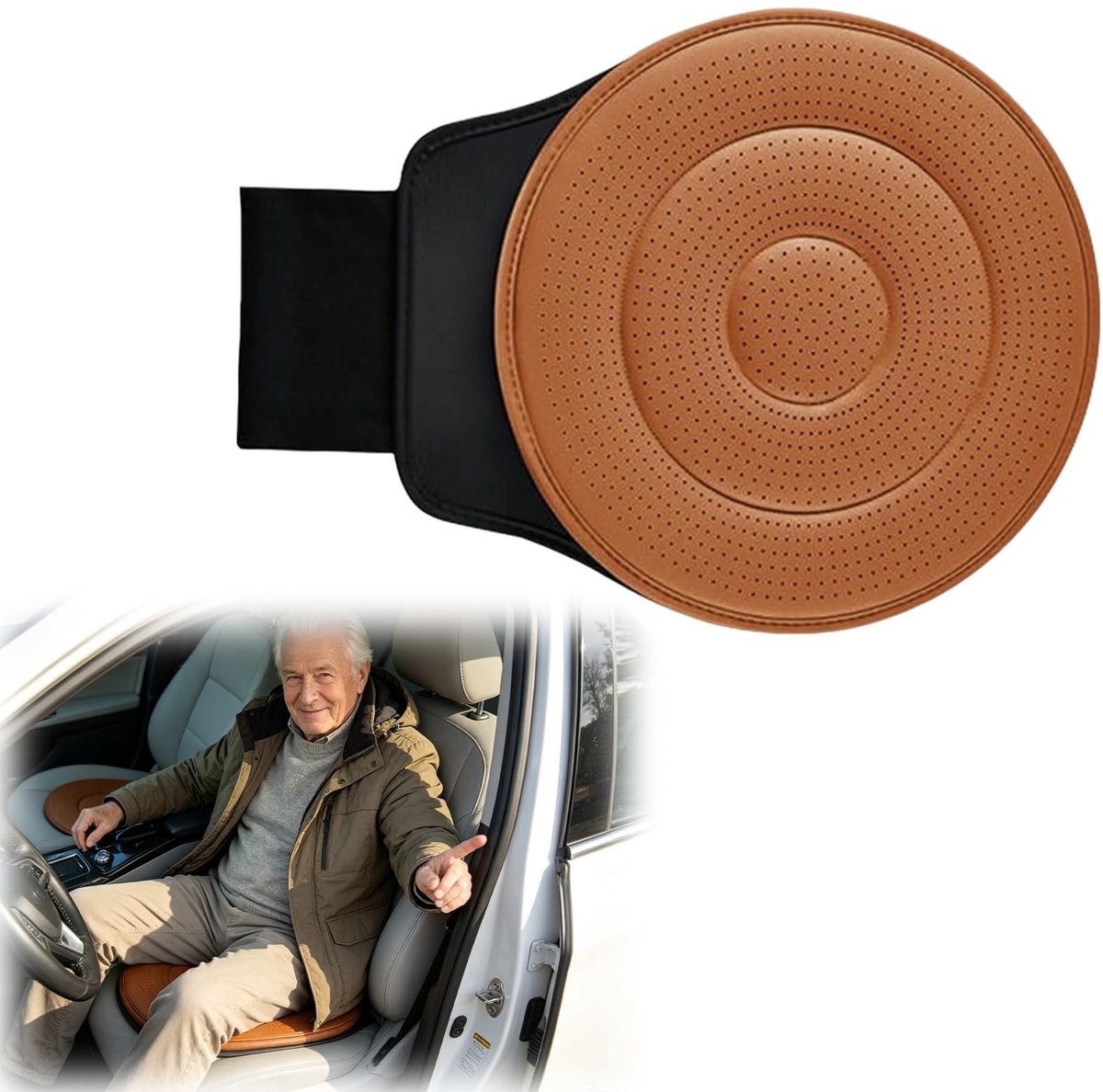 Omgoods - Ergonomisch 360° Draaibaar Zitkussen - Antislip voor Auto en Kantoor