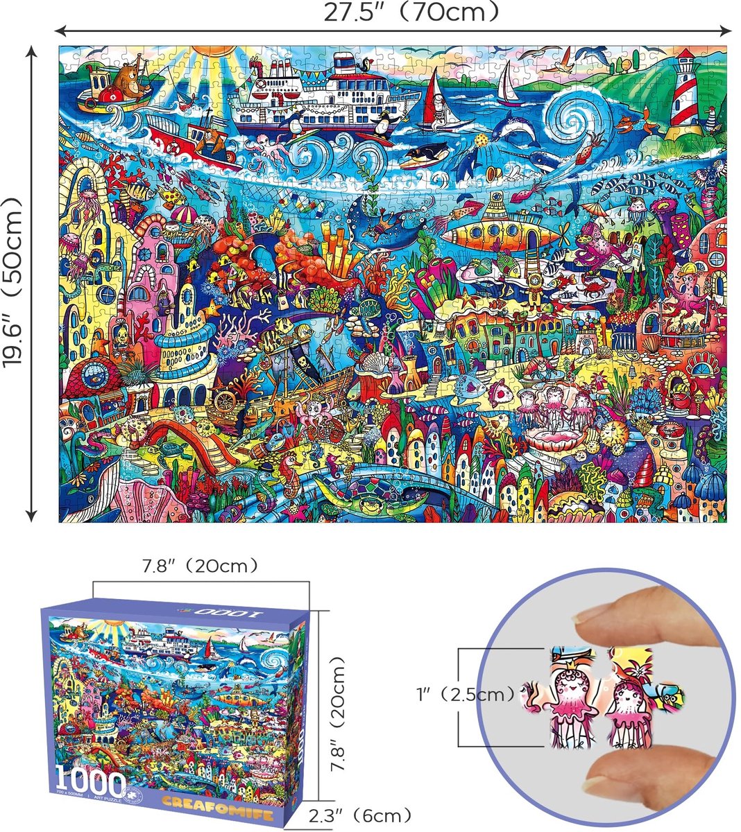 Omgoods - 1000 Delen Puzzel voor Volwassenen - Onderwaterwereld Thema