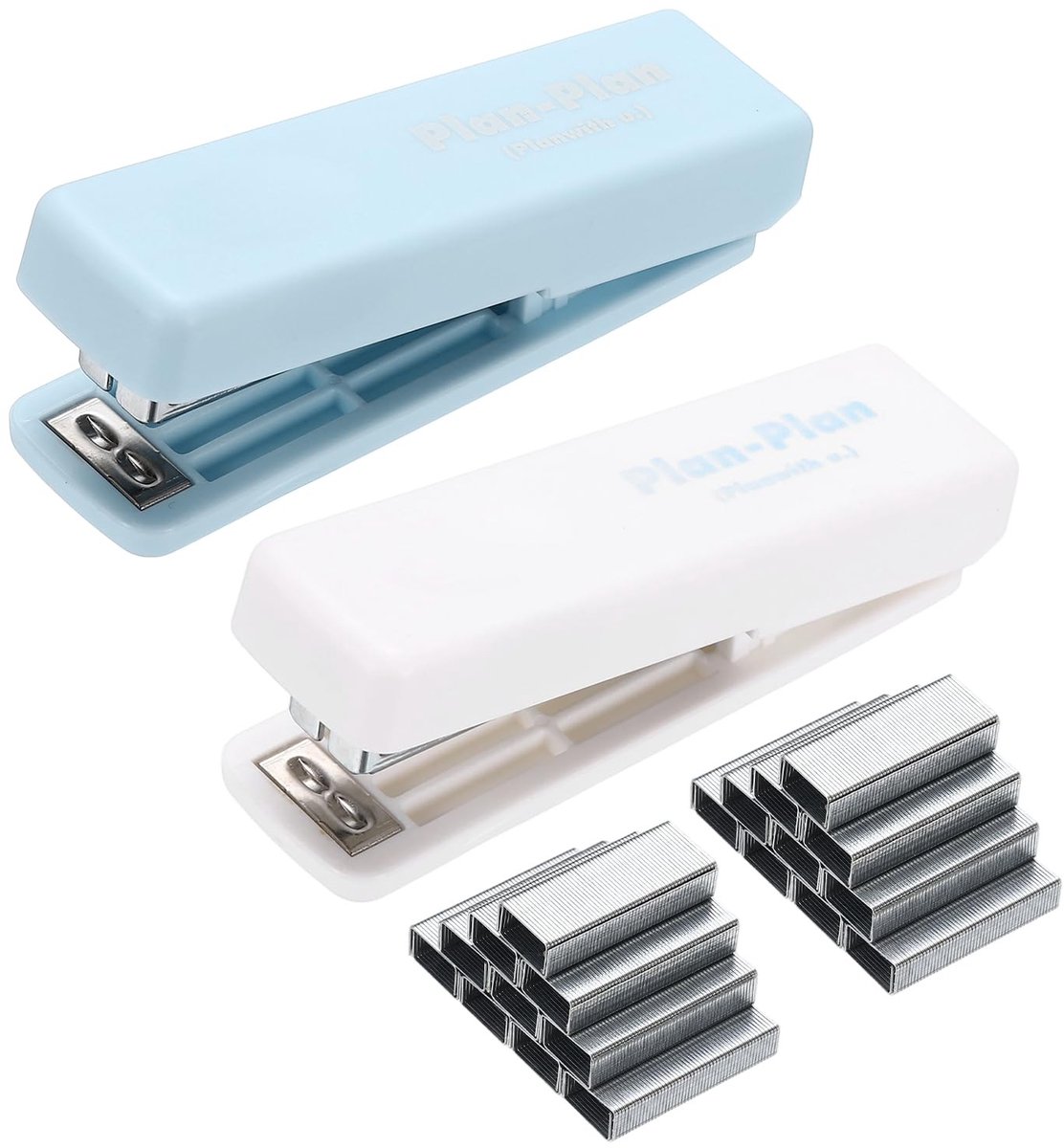 Omgoods - Mini Nietmachine Set van 2 - Draagbaar en Vouwbaar, Capaciteit 10 Vel, 2000 Nietjes