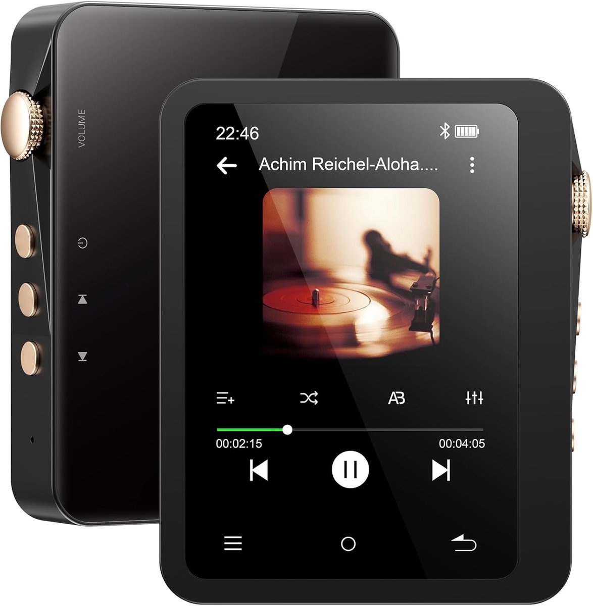 MP3-speler Hi Res 128 GB Bluetooth, digitaal geluid met hoge resolutie zonder verlies, DSD DAC FLAC-speler, 192 kHz/24 bits, touchscreen, USB C, OTG, met leren hoesje (M33-B)