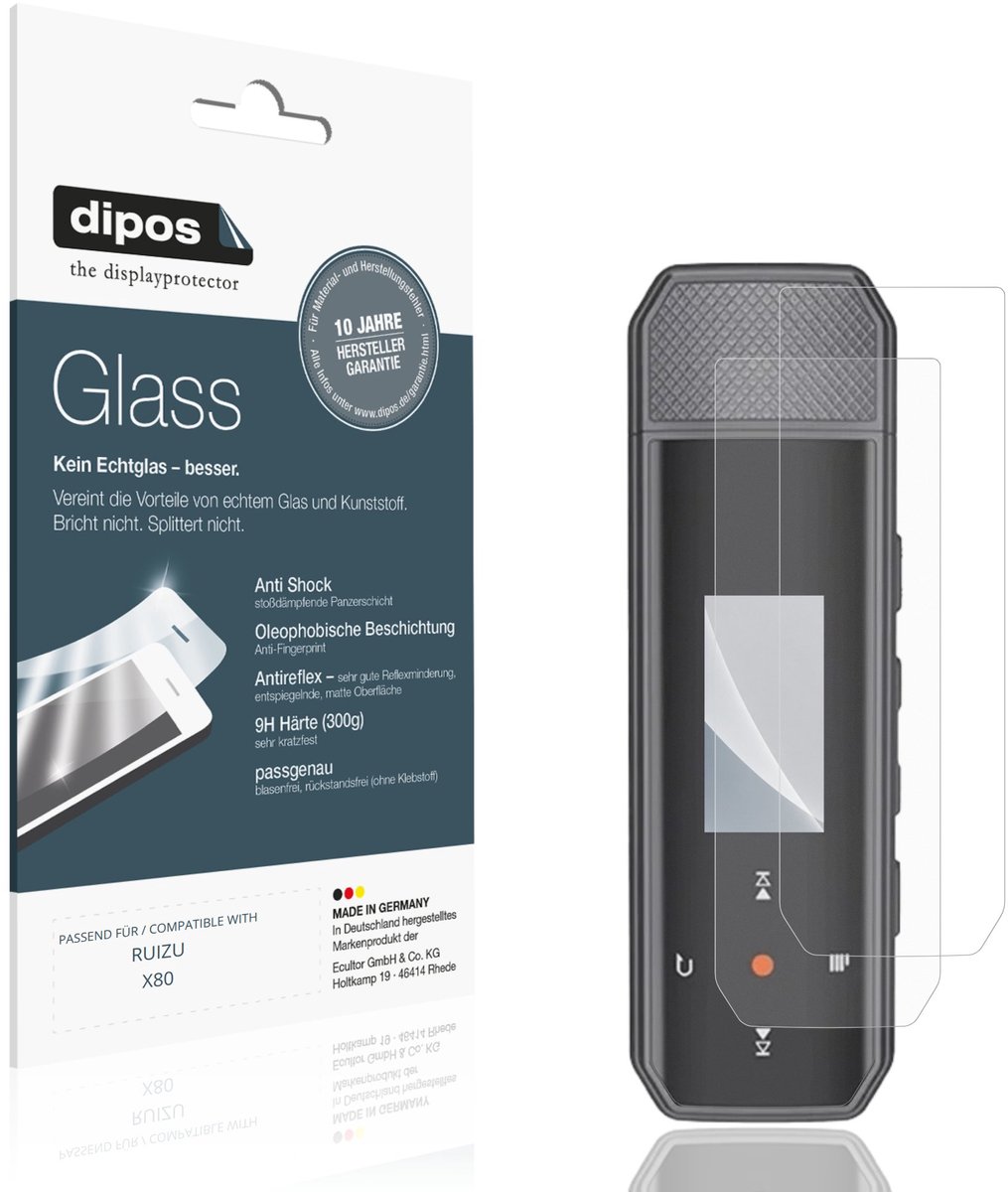 dipos – 2x Matte Pantserfolie geschikt voor RUIZU X80 | 9H Screenprotector