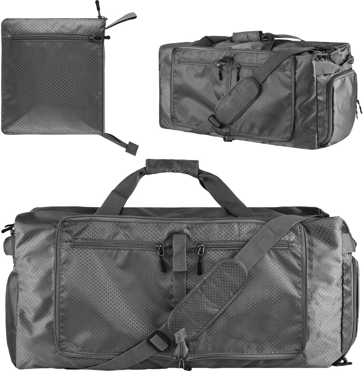 Omgoods - 60L Opvouwbare Plunjezak met Schoen Compartiment voor Reizen
