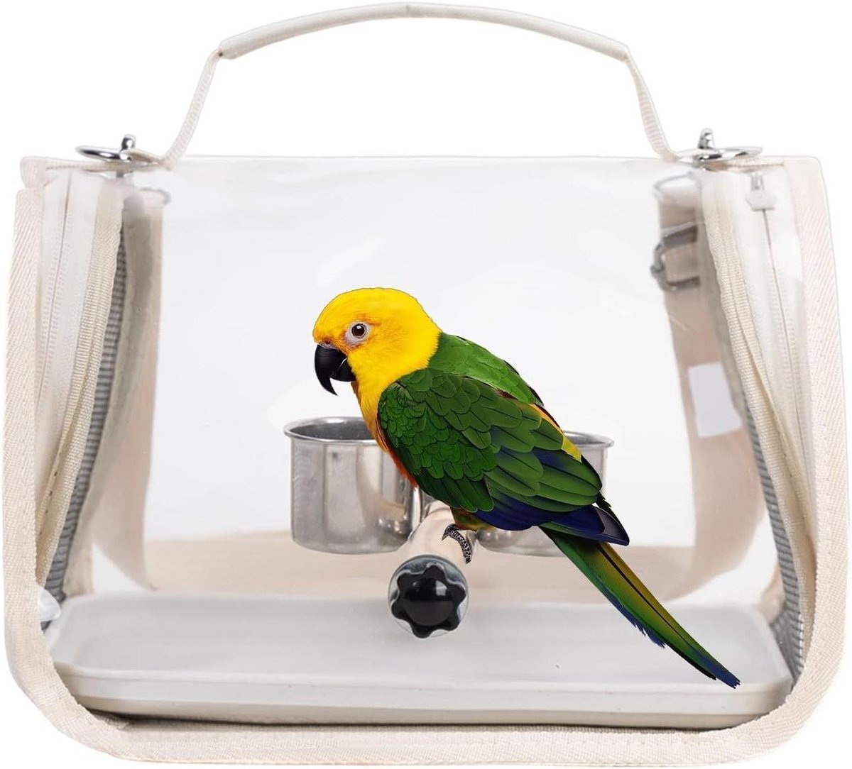 Vogel Transporttas - Vervoerkooi Vogel - Vogel Vervoeren - Panoramisch Uitzicht - 28x20x22 cm - Stijl B