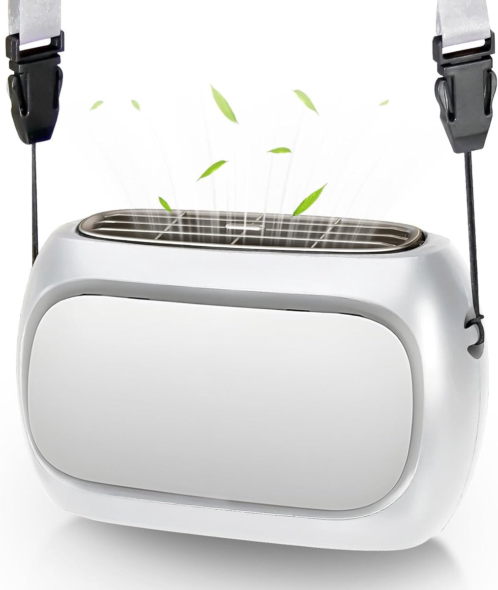 SnelShoppen - Draagbare Nekventilator - Kleine Persoonlijke Handventilator - Wit - Ideaal voor Feest, Camping, Kinderen, Tuin en Keuken - Lichtgewicht