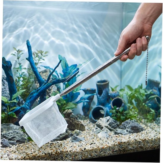 Aquarium Net - Schepnet Visnet - Aquarium Onderhoud - Fijnmazig Micromesh - 56.4 cm - Wit — afbeelding 4