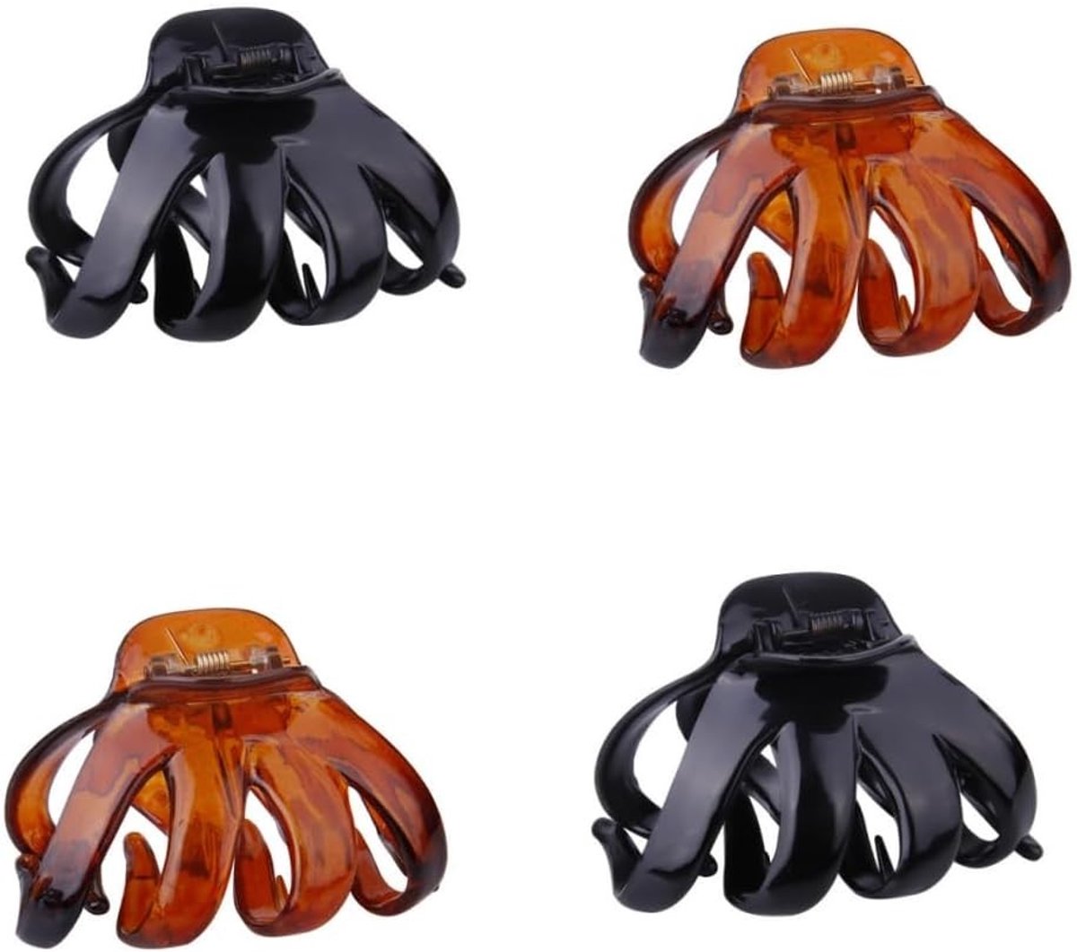 Thijox - 4 Stuks Grote Antislip Haarklemmen voor Dik Haar - Octopus Haarspelden - Vintage Haaraccessoires voor Meisjes - Ideaal voor Feest, Dagelijks