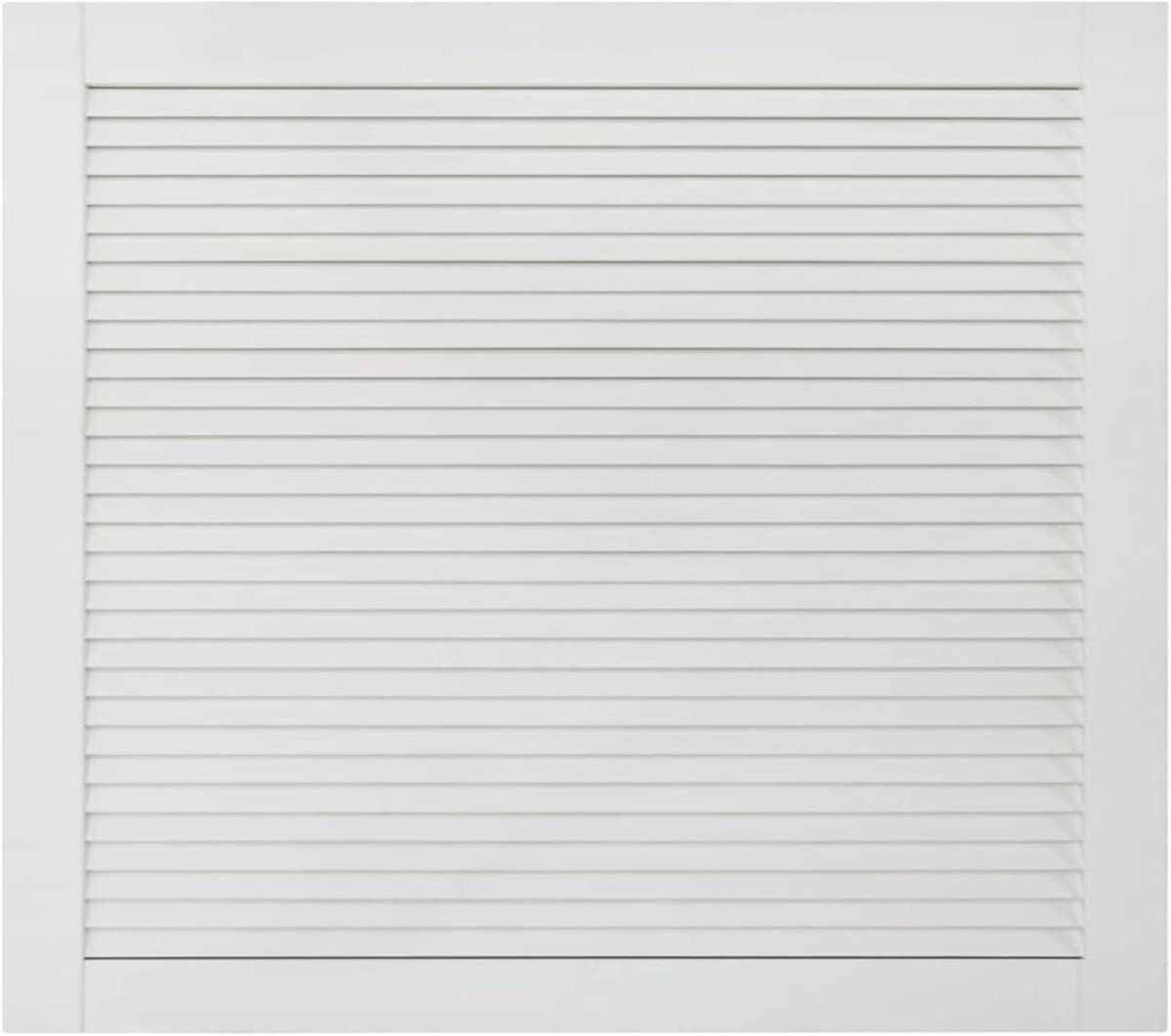 Houten Slat Deur - Kastdeur Kamerdeur - Interieur Verbetering - Open Slat Structuur - 39.5 x 49.4 cm - Wit