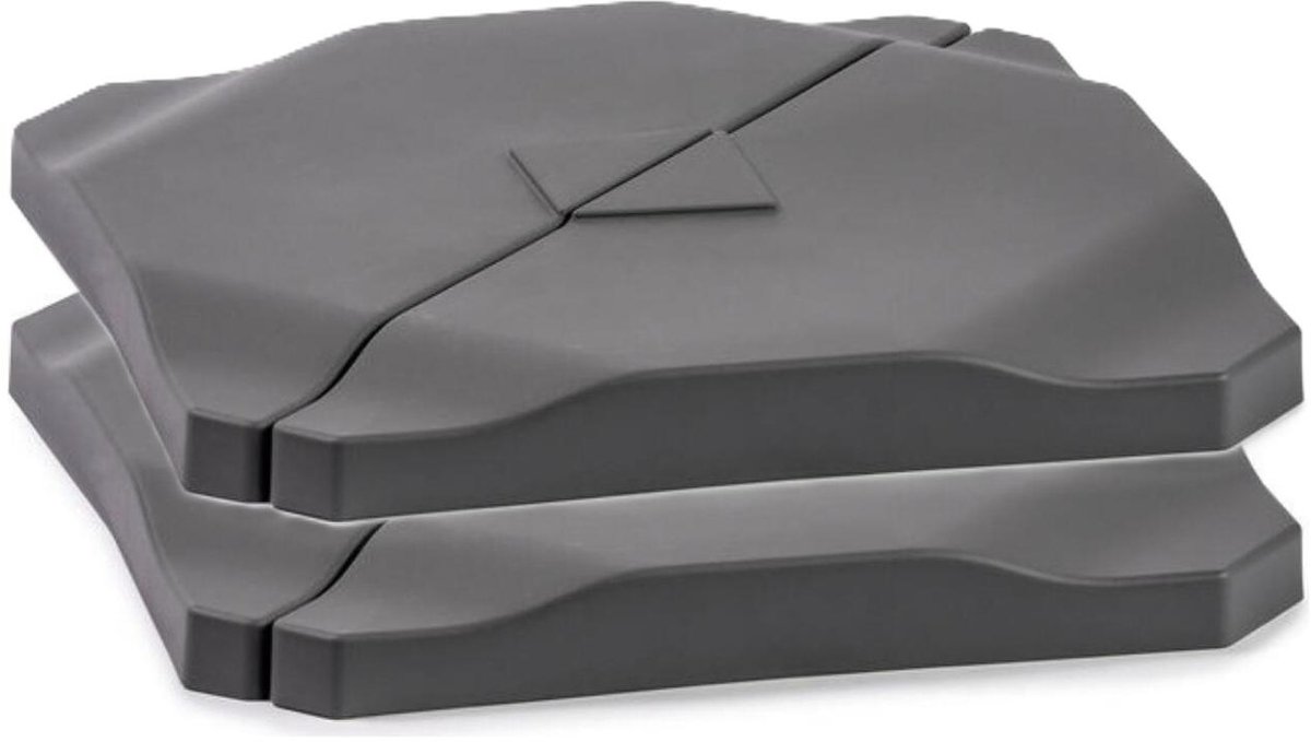 Bellatio Design Parasolvoet tegel - 2x - vulbaar tot 40 kg - antraciet - kunststof - parasols tot 250 cm