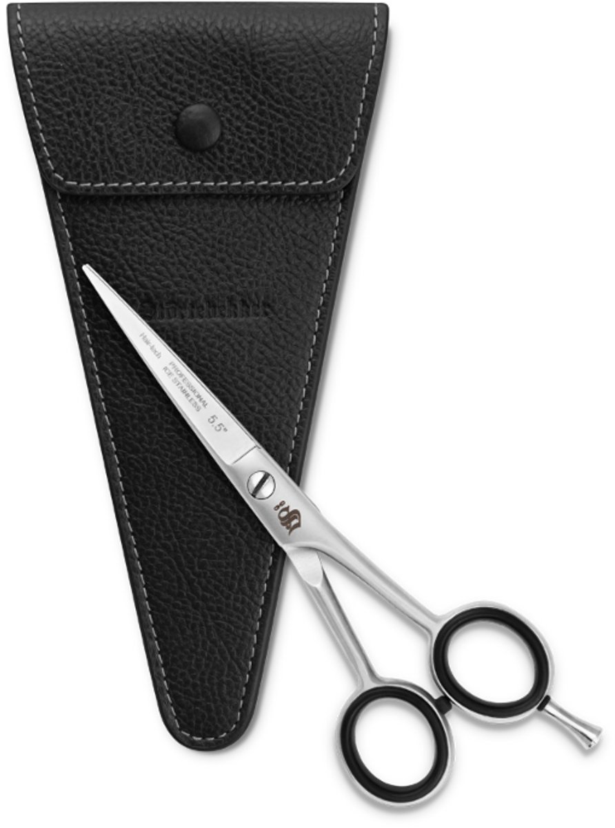 Störtebekker® Premium Baardschaar 'Cutlass' 14 cm - Beard Scissors voor Volle Baard - Rvs Baardschaar Heren - Incl. Lederen Etui - Made in Solingen Germany