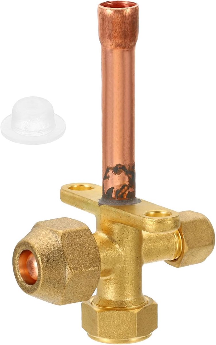 Airconditioning afsluitventiel geschikt voor 3/8 inch buitendiameter koperen buis maat recht 3-weg hoek afsluiter service ventiel fitting voor mini split airconditioning koeling