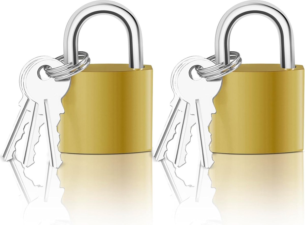 Hangslot 32 mm - klein slot met sleutel - gelijksluitend met 6 sleutels - ideaal voor bagage en kasten - SnelShoppen