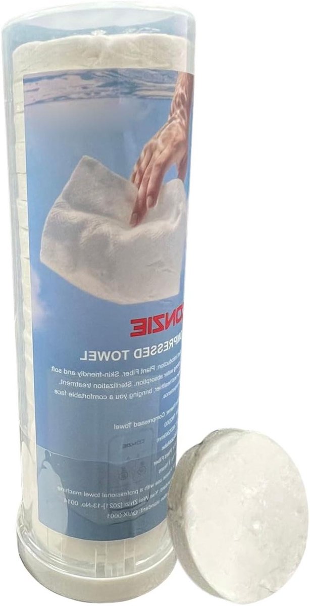 Gecomprimeerde Handdoeken - Reishanddoekjes Wegwerphanddoeken - Persoonlijke Hygiëne - Zacht Katoen - 20 stuks - Wit