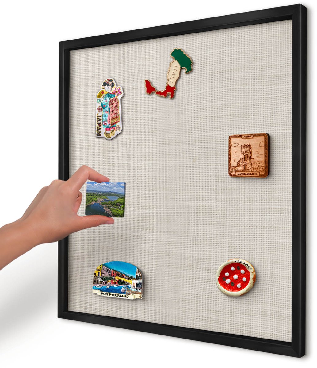 Artprintcave Beige Magneetbord mit Zwart Frame - 50x50 cm - Subtiele Elegantie Magnetische Organizer - Scandinavisch Magnetisch Bord Voor Magneten - Texturen