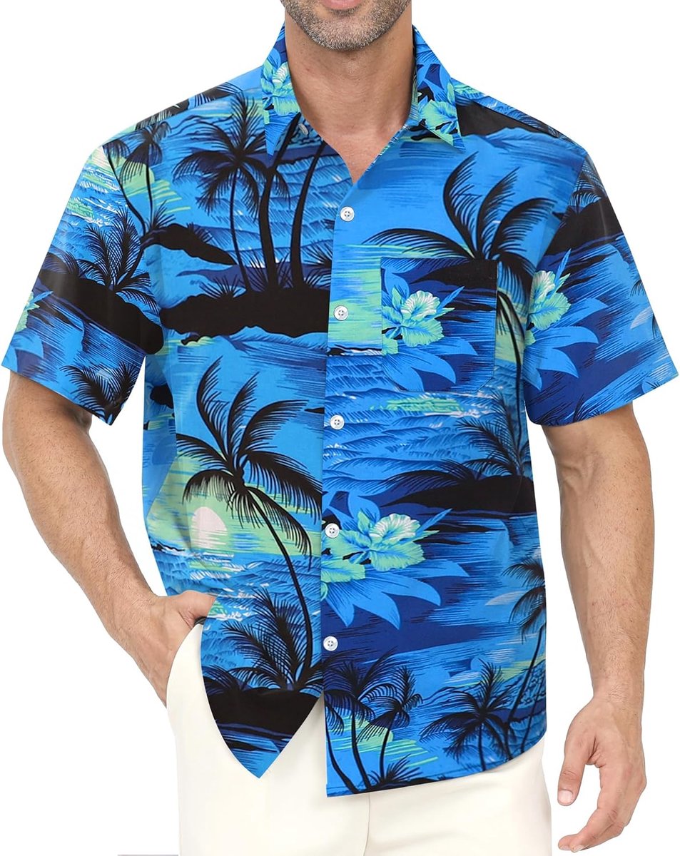 shirt voor mannen-Hawaiiaanse buttondown shirts met bloemenprint