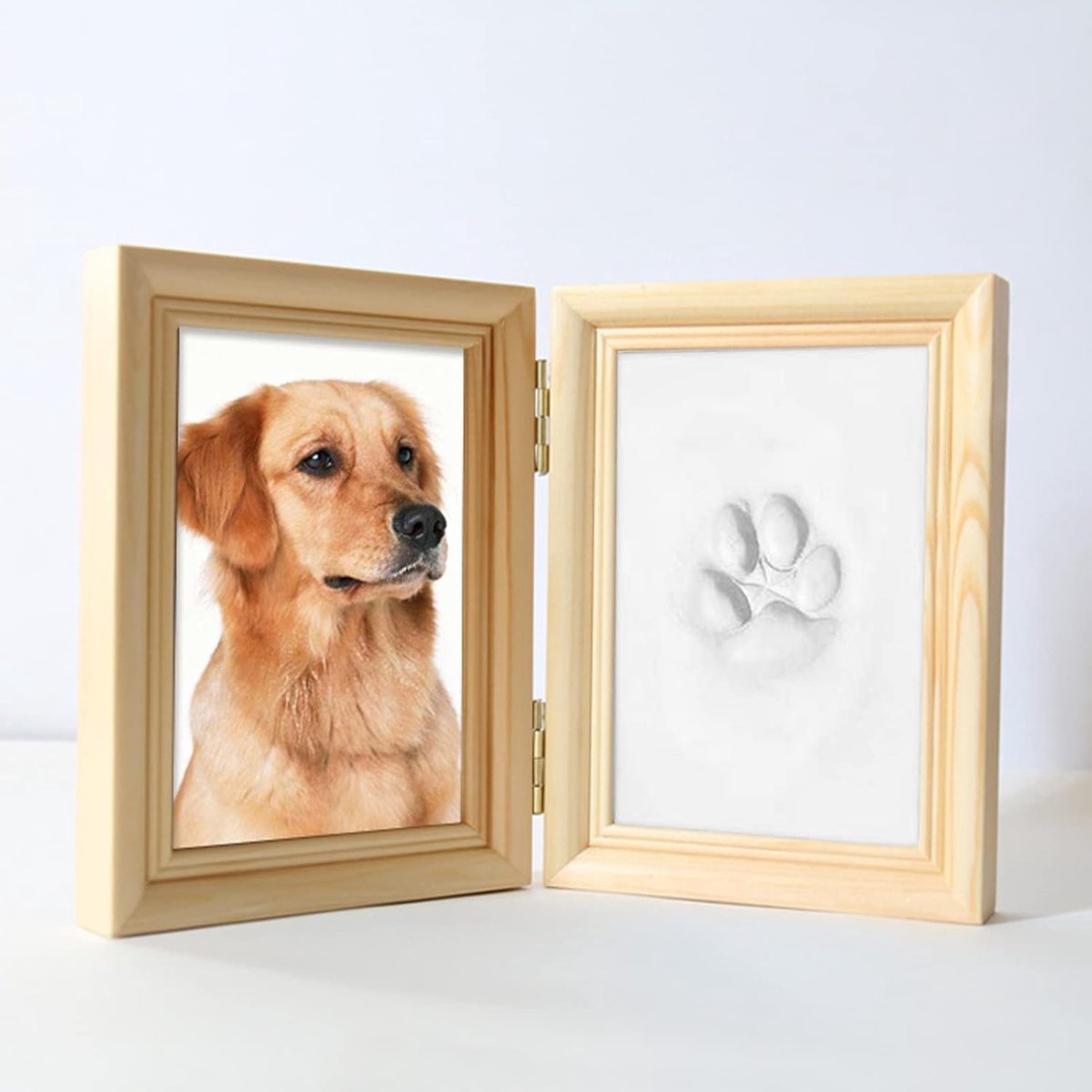 Fotolijst voor huisdierenafdruk - houten 3D-gipsafdruk - herinneringsdoos - blijvende herinnering aan je huisdier - ShopVlot